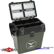 Зимний рыболовный ящик Mikado ABM 317 зелёный 37 x 24 x 37.5 см